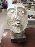 Mans head sculpture