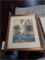 Asian painting of a man fishing