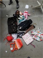 Miscellaneous bags, umbrella, stuffed animals