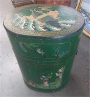 Antique hand painted asian storage stand