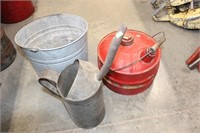 bucket, gas can