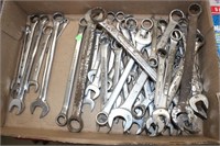 assortment of SAE & MM wrenches