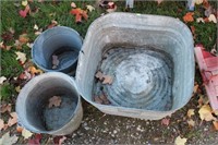 Galvanized buckets & tub