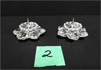 Swarovski crystal Snowflake candle holders set