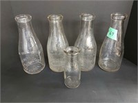 Vintage milk bottles lot of 5