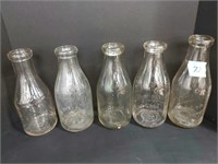 Vintage milk bottle lot of 5