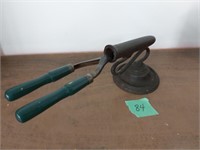 Antique curling iron and holder