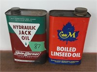 Vintage oil tin lot of 2