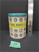 Vintage Girl Scout peanut crunch tin