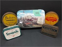 Vintage assorted tins lot of 5