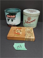 Vintage tobacco tins and cigar box lot