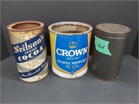 Vintage lot of 3 pantry tins