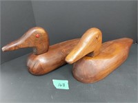 Lot of 2 wood duck carvings