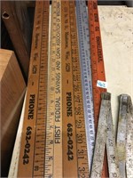 wood yard sticks and metal folding craftsman ruler