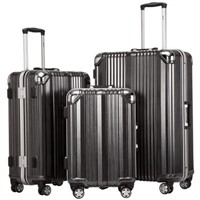 Coolife Luggage Aluminium Frame 3 Piece Set