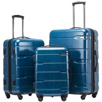 3 Piece Sets PC+ABS Spinner Suitcase Built-In Lock