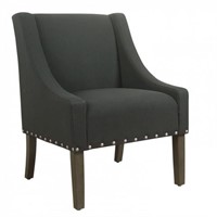 Modern Swoop Accent Chair with Nailhead Trim
