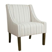 Striped Dove Grey Modern Swoop Accent Chair