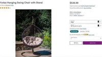Sun City Elegant Living "Beige Hanging Chair"