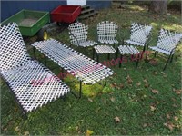 8pc lot of vintage patio chairs & loungers