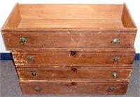 ** 4 Wooden Drawers w/ Lion's Head Pulls