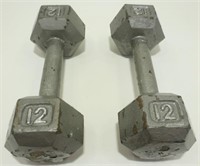 * 2 Cast Iron Vintage Dumbbells by Weider
