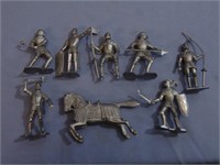 Set Of Marx Molded Plastic Toy Knights - Blue - 5