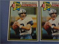 Two Roger Staubach Football Cards - 1979 Topps #40