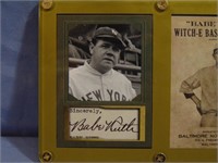 Two Babe Ruth Baseball Cards In 4-Screw Double Hol