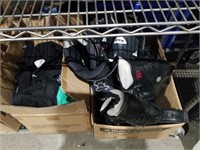 Box of rollerblades box of clothing