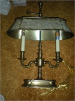 Double Candle Brass Table Lamp With Shade