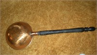 Large Copper Spoon With Wooden Handle