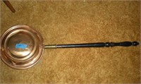 Copper Vintage Bed Warmer With Wooden Handle