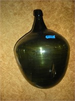 Large Green Glass Floor Bottle