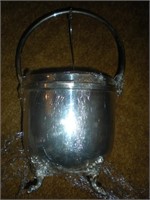 English Silver Ice Bucket With Handle