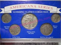 5pc old coin set (3 are silver) walking liberty