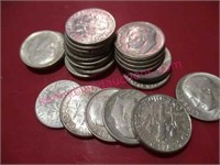 lot of (27) mainly 1964 silver dimes (90% silver)