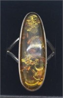 Sterling ring with amber stone