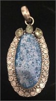 Sterling blue stone pendant