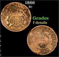 1866 Two Cent Piece 2c Grades f details