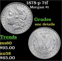 1878-p 7tf Morgan Dollar $1 Grades Unc Details