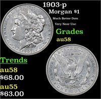 1903-p Morgan Dollar $1 Grades Choice AU/BU Slider