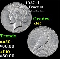 1927-d Peace Dollar $1 Grades xf+