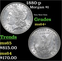 1880-p Morgan Dollar $1 Grades Choice+ Unc