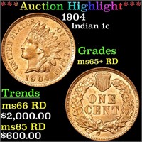 ***Auction Highlight*** 1904 Indian Cent 1c Grades