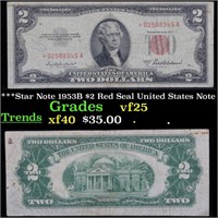 ***Star Note 1953B $2 Red Seal United States Note