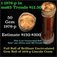 Uncirculated small cents 1c orig shotgun roll, 197