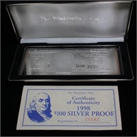 The Washington Mint 1998 $100 Silver Proof 4oz. .9