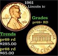 1961 Lincoln Cent 1c Grades Gem++ Proof Red