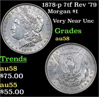 1878-p 7tf Rev '79 Morgan Dollar $1 Grades Choice